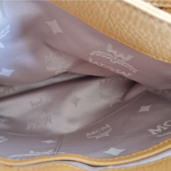 MCM 2 way Leather Shoulder Bag Mustard  Yellow - Picture 10 of 16